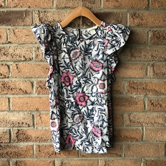 H&M Tops - H&M | Floral capped ruffle sleeve summer top
